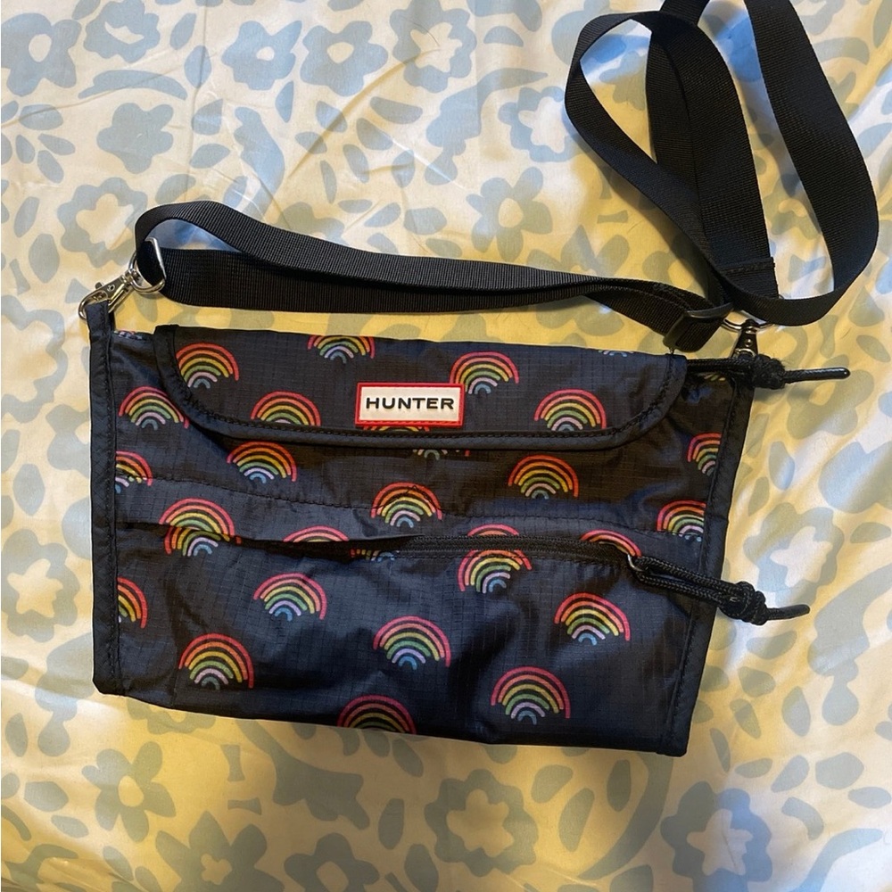 Hunter Black Bag with Colorful Rainbow Design